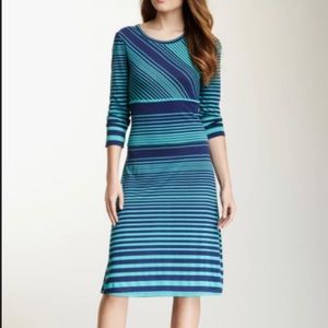BCBG MaxAzaria Cintia colorblock boat stripe dress